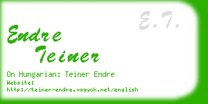 endre teiner business card